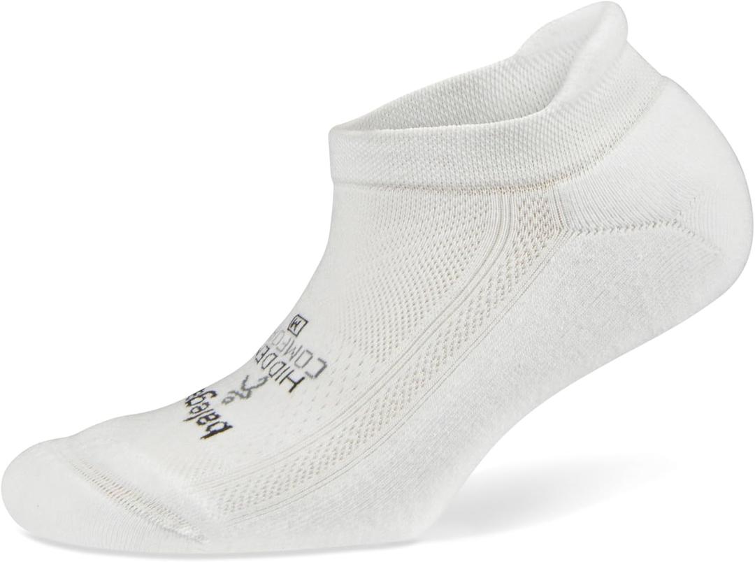 Balega Hidden Comfort Performance No Show Athletic Running Socks for Men and Women (1 Pair), White, Medium
