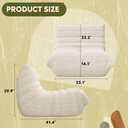 WLIVE Bean Bag Chair for Adults, Teddy Fleece Togo Chair, Giant, Memory Foam, for Living Room and Bedroom, Single, Beige