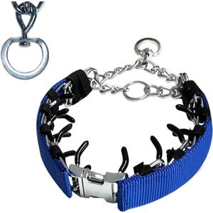 Prong Training Collar for Dogs, Rotating Ring Welding, Adjustable Dog Training Pinch Collar with Quick Release Buckle, for Small Medium Large Dogs (S (14-17" Neck, 2.25mm), Blue)