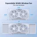 Shinic Window Fan with Reversible Airflow Quiet, Twin 9" Blades, Full Remote Control, 3 Functions-3 Speeds, Bathroom Kitchen Window Exhaust Fan, Width Adjustable (From 23.8" to 37") ETL Certified