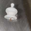 JONATHAN Y Half Umbrella UMB1201L Beverly 9 ft. Designer Classic Scalloped Fringe Market Patio with Crank, Tilt Button and UV Protection in Green/White, White Pole