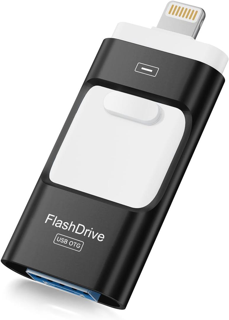 MFi Certified 512GB iPhone Flash Drive, Photo Stick Memory Stick for iPhone iPad, USB Thumb Drive for Photos Videos Transfer & Backup, External Storage Compatible for iPhone/Android/PC/Mac (Black)