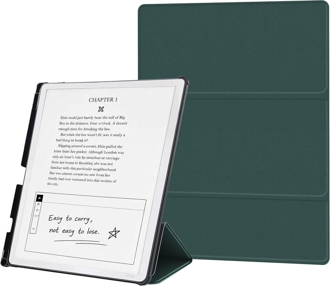 Case for 11" Kindle Scribe 2025 (3rd Gen) & Kindle Scribe Colorsoft with Pen Holder, Lightweight Leather Cover with Multi-Viewing Angles, Auto Sleep Wake (Dark Green, 11 inch)