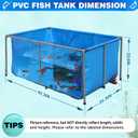 PVC KOI Aquarium Tank, Temporary Fish Tank with Clear Viewing Panel, KOI/Goldfish Pond with 304SS Frame & Drain Valve(47.3" L*31.5" W*23.6" H, About 135Gal Water Capacity)