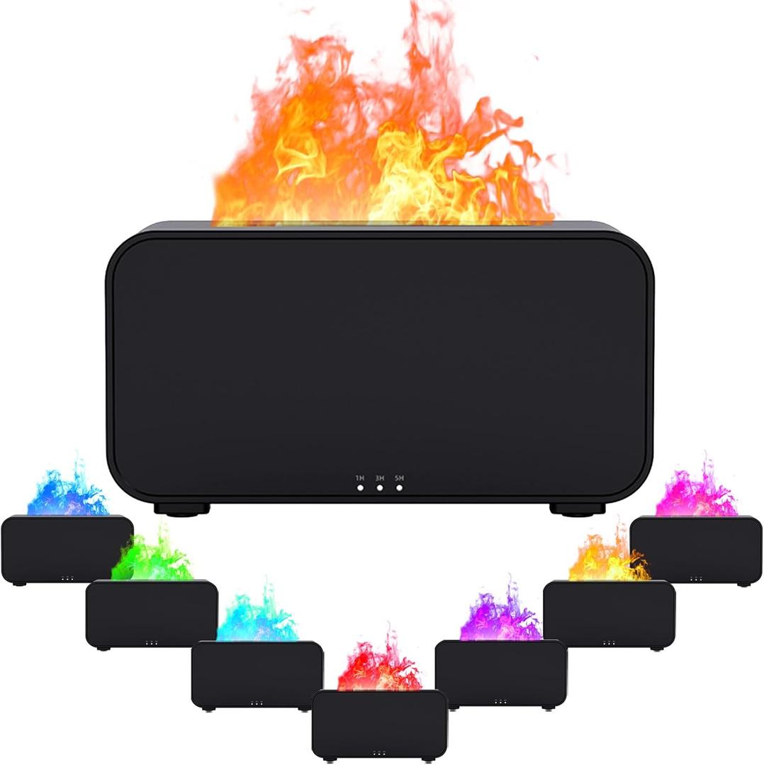 Essential Oil Diffuser, 7 Colour Lights Flame Aromatherapy Diffuser, Oil Diffuser, Air Humidifier, Aroma Diffusers for Home, Bedroom, Office, Yoga, Timer & Waterless Auto Off 120ml Essential Oil Diffuser, 7 Colour Lights Flame Aromatherapy Diffuser, Oil Diffuser, Air Humidifier, Aroma Diffusers for Home, Bedroom, Office, Yoga, Timer & Waterless Auto Off 120ml