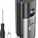 R/ing Doorbell Angle Mount Adjustable 35 to 55 Degree Compatible with Wired Doorbell Pro/Plus, Camera Door Mount Wedge Kit, Left/Right Universal Installation Corner Holder for Apartment Door (Black)