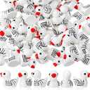 VioraWhite 50 Pcs Mini Resin Volleyball Ducks Mini Ducks Figurines Bulk Miniature Volleyball Decoration for Summer Beach Activity Carnival Micro Landscape Ornament Garden Accessories