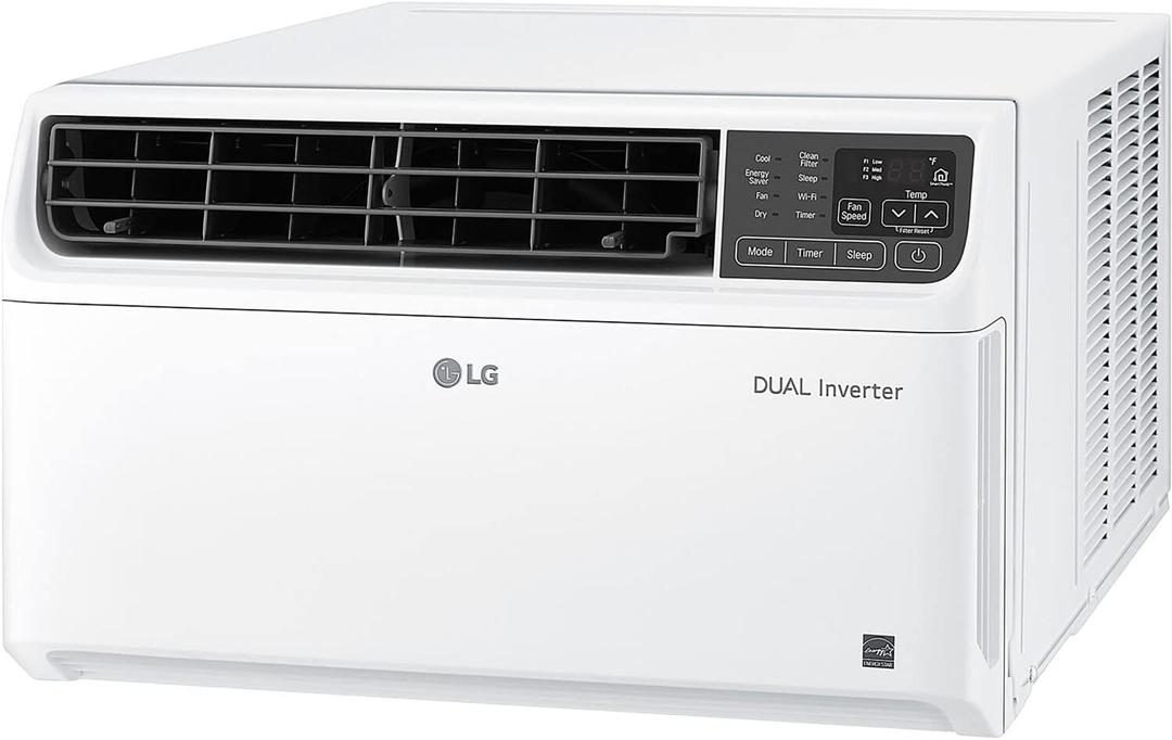 LG 23,500 BTU Dual Inverter Smart Window Air Conditioner, 230V, Air Conditioner Cools Rooms up to 1,440 Sq. Ft., Ultra Quiet Operation, with LG ThinQ, Amazon Alexa & Hey Google, White