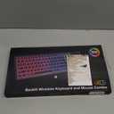 Wireless Keyboard and Mouse Combo, RGB Backlit, Rechargeable & Light Up Letters, Full-Size, Soft Typing, Sleep Mode, 2.4GHz Quiet Keyboard Set for Mac, Windows, Laptop, PC, Trueque (Black)