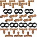 Boao 28 Pcs Drip Irrigation Fittings Tubing Kit Irrigation Parts for 1/2 Inch Barbed Connectors Including 7 Tees 7 Couplings 7 Elbows and 7 End Cap for Drip or Sprinkler Systems