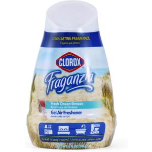 Clorox Fraganzia Gel Air Freshener Cone, Fresh Ocean Breeze Scent - No-Plug, Battery-Free Air Freshener for Small Rooms, Closets, Kitchens, Bathrooms, Offices and More, 6 Ounce (6 Fl Oz (Pack of 1))