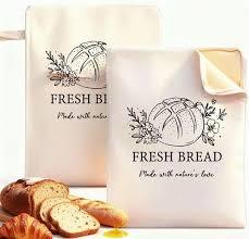 Bread Bags for Homemade Bread & Sourdough, 2 Pack Reusable Sourdough Bags, XL Natural Cotton Beeswax Bag, Fresh Keeping Extra Large Food Storage Cloth Bag for Gift Giving