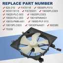 Engine Radiator Cooling Fan Assembly Replacement for Honda Civic 2001-2005 HO3115115 620-219 9599445 FA70118 Right Side Black