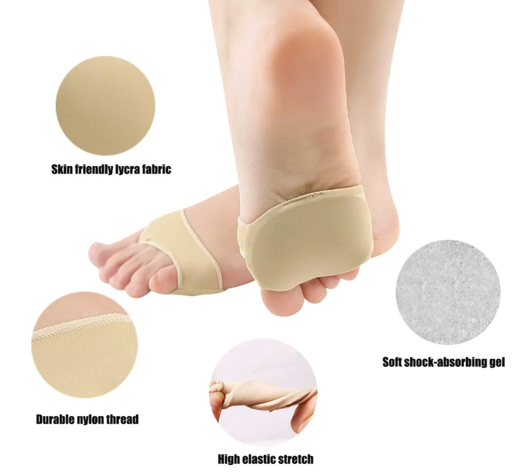 4pcs Non- High Heel Forefoot Cushions Thickened Half Foot Pads for Comfort and Metatarsal Pads for Women for High Heels and Dress Shoes