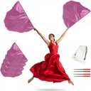 4PCS Half-Circle Worship Dance Flags with 4 Telescopic Poles, 39"x27" Lightweight Flow Flags with Storage Bag, Beginner-Friendly Practice Set for Church Events, Home Training & Stage Performances (Pink)