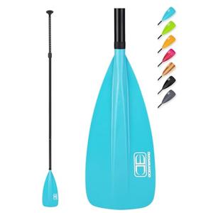 OCEANBROAD SUP Paddle - Adjustable Stand-Up Paddle for Paddleboard Kayak, Adjustable Aluminum Alloy Shaft 68" - 84", 3-Piece, Blue