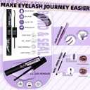 B&Qaugen Eyelash Extension Kit with Bottom Lash Extension 10-18mm 70D D Curl Lash Clusters Kit with Bottom Lashes DIY Lash Extension Kit Bond and Seal Lash Applicator (Kit-70D-D-MIX10-18)