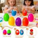 36 Pack 4 Inch Large Easter Eggs Big Colorful Easter Eggs for Refillable Basket Fillers Flat Bottom Plastic Easter Eggs Empty Surprise Eggs for Easter Hunt Party Favor