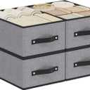 Foldable Clothes Boxes, Closet Bin with Handles, Fabric Storage Baskets for Drawers, Bins for Organizing Shelves, 13  9.1  5.5 inch, 4 Pack, Gray