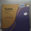 VECELO 34'' Folding Table with Soft Padded Tabletop, Portable Multifunctional for Indoor/Outdoor, Home, Parties, Picnics, and Games (Grey)