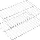 WPW10256908 Oven Rack Stove Replacement Parts for Whirlpool 304 Stainless Steel Gas Range Oven Rack 24 x 15.75 Inch Roper Maytag Kenmore jennair Amana Electric Shelf Rack W10256908 Oven Racks 2 Pcs