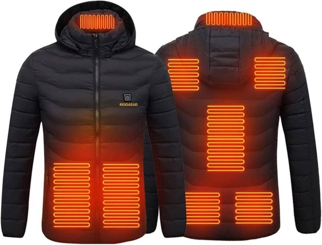 2026 Heated Hoodie Zip Heated Jacket Multiple Heating Zones Coat with 3 Heating Levels for Men Women Winter Outdoor (Medium, 5)