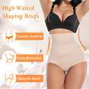 Tummy Control Shapewear Panties for Women High Waisted Body Shaper Slimming Shapewear Underwear Girdle Panty (Medium, Beige-smooth Fabric)
