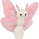 Apricot Lamb Pink Butterfly Plush Stuffed Animals for Kids, Soft Cute Plush Toys for Baby Girl and Boy, Fluffy Pink Butterfly Pink