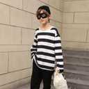 COSPELEY 5 PCS Halloween Kids Bank Robber Costume Set, Burglar and Thief Cosplay Sets, Include Black and White Striped Shirt Cap Mask Bags Gloves for Role-playing Cosplay, 10-12 Years