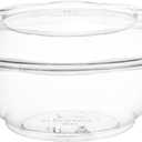 Mr Miracle Clear 24 Ounce Plastic Salad Bowls with Snap-On Lids. 50 Pack. Airtight Disposable Salad Containers for Lunch, Meal Prep, Parties. Ideal as Disposable Salad Bowls with Lids