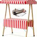 Farmers Market Stand with Canopy Portable Vendor Cart