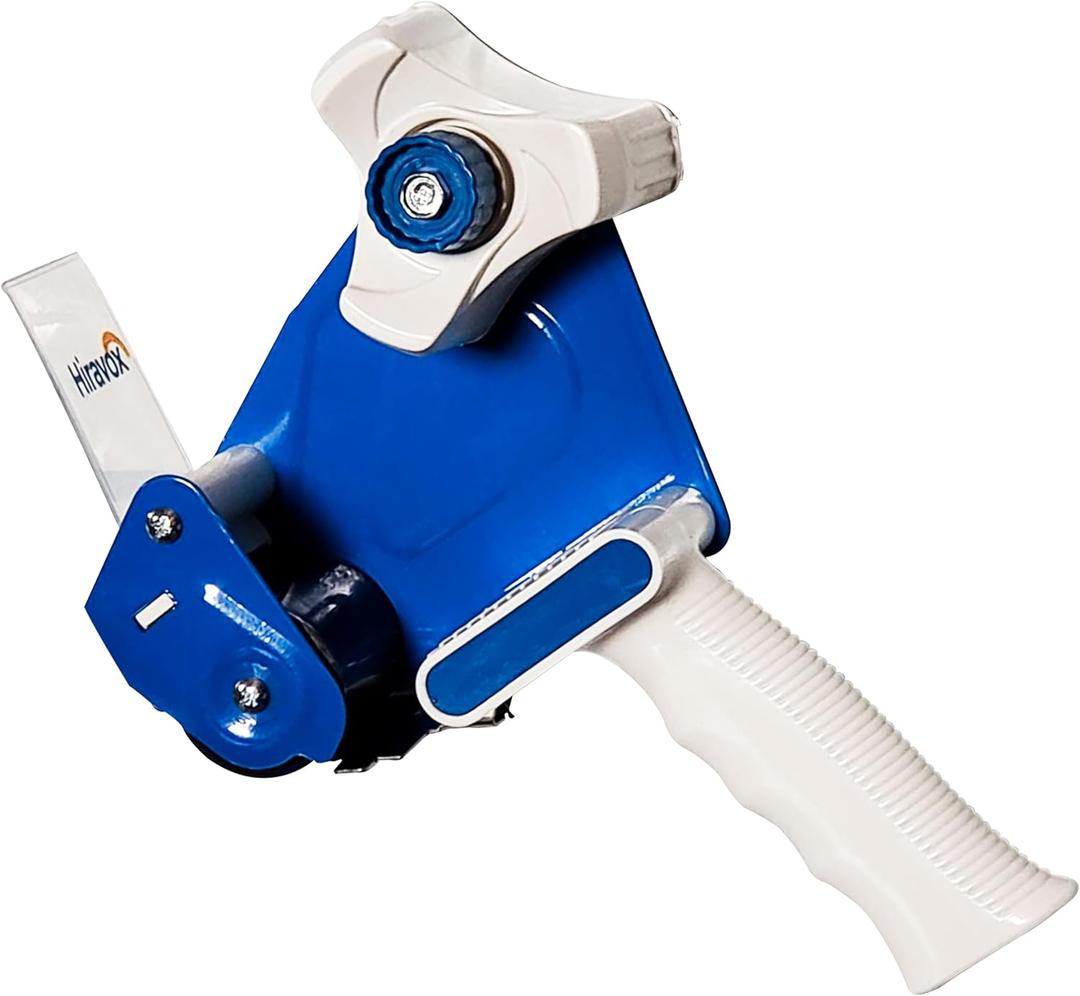 Handheld Heavy Duty Packing Tape - Wide Packing Tape Dispenser Gun - Seal Packing Dispenser Gun 2" White & Blue