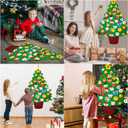 Felt Christmas Tree for Toddlers, 3.2ft Animal Theme Felt DIY Tree for Kids Wall with Lights + 33 Ornaments (Include 25 animals), Indoor Christmas Wall Hanging Decor, Kids Gifts Parties Activities