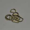 Metal D-Rings, 10 PCS Spring Opening Purse Making Clip Key Ring Holder (Brushed Brass)