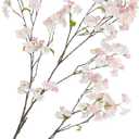 CISDUEO Cherry Blossom Branches Long Stem Artificial Flowers for Tall Vase Silk Flower Bulk White and Pink Plum Blossom Flowers for Indoor Home Decor Bedroom Floral Arrangement Table Centerpieces