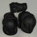 Kids Protective Gear Set Knee Pads for Kids 3-14 Years Toddler Knee and Elbow Pads with Wrist Guards 3 in 1 for Skating Cycling Bike Rollerblading Scooter (M(7-13Years), Black)