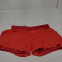 Ksmien Women's 2 in 1 Running Shorts - Lightweight Athletic Workout Gym Yoga Shorts Liner with Phone Pockets (Red, XL)