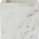 Creative Co-Op Large Square Marble Container, White (4-1/2" Square)