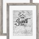 Grey Wooden 11x14 Picture Frame Set of 2 - Display Photos 8x10 with Mat or 11x14 Without Mat, Wall Mounting Frames
