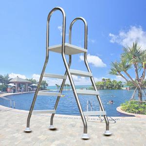 500 Lb 304 Stainless Steel Above Ground Pool Ladder, 33/43/52 Inch, Non-Slip Steps, 2/3/4 Steps, Silver