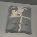 MooMee Bedding Sheet Set 100% Washed Cotton Linen Like Textured Breathable Durable Soft Comfy (Heathered Green, Twin)