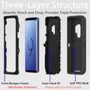 for Samsung Galaxy S9 Case, Heavy Duty Protective Case Dustproof Shockproof Drop Protection, 3 in 1 Rugged Cover for Samsung Galaxy S9 (Black, S9)