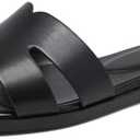 Women's Flat Sandals Dressy Comfortable Slide Sandals Fashion Square Open Toe Slip On Beach Sandals for Summer, Size 8