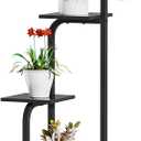 Asgolion 5 Tier Plant Stand Indoor, Plant Shelf for Multiple Plants, Flower Pot Holder Shelf, Planter Display Rack for Patio Garden Balcony Living Room Bedroom Decor, Black