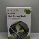 Dish Drying Rack in Sink, Expandable Stainless Steel Dish Drainers for Kitchen Counter, Dish Dryer Rack for Inside Sink, Over The Sink Dish Racks with Utensil Holder, Silver