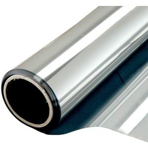 WPCTEV Window Film One Way Mirror Film Daytime Privacy Static Non-Adhesive Decorative Heat Control Anti UV Window Tint for Home and Office, Silver 35.4" x 78.7"