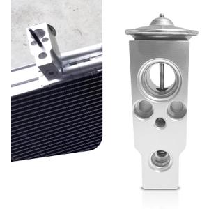 A/C Expansion Valve, High and Low Temperature Resistant Air Conditioning System Parts, Throttling and Pressure Reducing Expansion Valve, Universal for Most Cars SUVs (Silver)