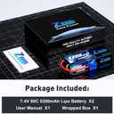 Zeee 2S Lipo Battery 7.4V 5200mAh 80C Hard Case Battery with EC5 Plug Compatible with 1/8 1/10 RC Vehicles Car Slash RC Buggy Truggy Airplane Drone(2 Pack)