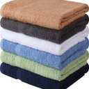 Towel and Linen Mart 100% Cotton 6 Pack Bath Towel Set, Quick Dry, Super Absorbent, Light Weight, Soft, (27 x 54 Pack of 6) Beige, White, Grey, Sky Blue, SAGE Green, Navy