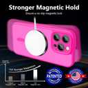 2 x Innaght Magnetic for iPhone 15 Pro Max Case[Compatible with MagSafe][Camera Protection][2+Full Coverage Tempered Glass Screen Protector][Translucent Matte] Drop Protection Phone Case,6.7",Hot Pink